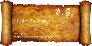 Mikán Zoltán névjegykártya