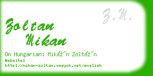 zoltan mikan business card